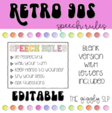 Speech Room Expectations | Retro 90s SLP Decor