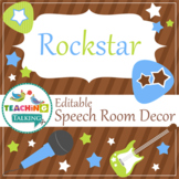 Speech Room Decor - Editable Decor for SLPs (Rockstar Theme)
