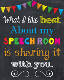 Speech Room Teacher Inspirational Sign Chalkboard Art Room