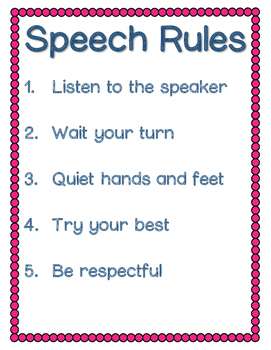 how to give a speech rules