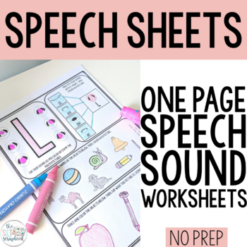 Preview of No Prep Speech Sound Worksheets for Speech Therapy- Distance Learning