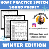 Speech Articulation Drill Winter Home Program /r/, /l/, /s