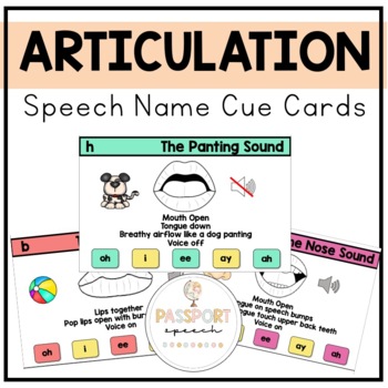 Preview of Speech Sound Articulation Visual Cue Cards: Sound Names