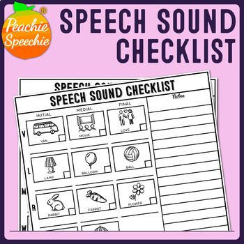 Preview of Speech Sound Checklist (No-Prep Articulation Screener)