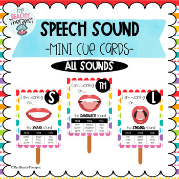 Preview of Speech Sound Cue Cards: FREE!