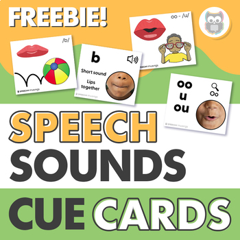 Preview of Speech Sound Cue Cards Freebie for Speech Therapy