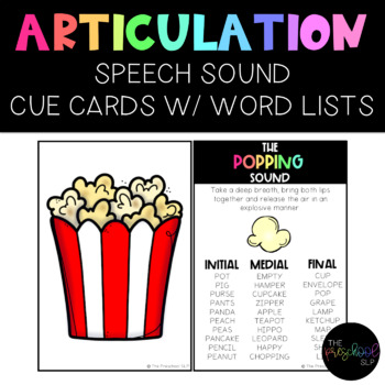 Preview of Speech Sound Cue Cards with Visual & Written Cues for Stimulability & Production