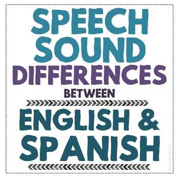 Preview of Speech Sound Differences Between English and Spanish - Free Bilingual Printable