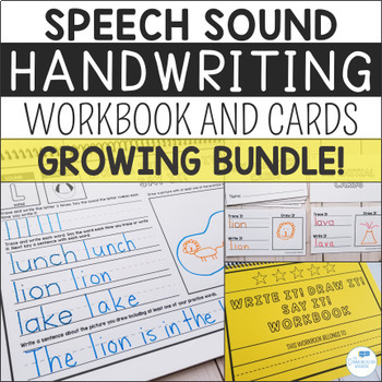 Preview of Articulation Speech Sound Handwriting Workbooks and Homework Cards