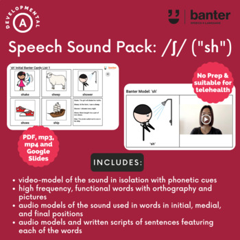 Preview of Speech Sound Pack (Initial, Medial, Final): /ʃ/ (“sh”)-flashcards, audio, video