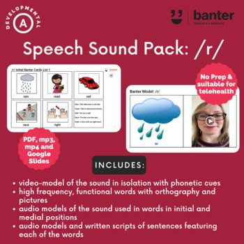Preview of Speech Sound Pack (Initial and Medial): /r/ (flashcards, audio and video)