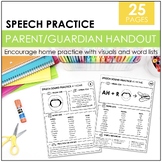 Speech Sound Parent / Guardian Handout | Articulation Word