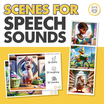 Preview of Speech Sound Scenes | Articulation Cards | Printable & Digital | Speech Therapy