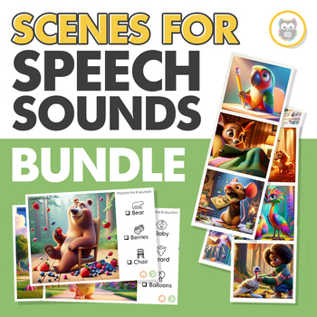 Preview of Speech Sound Scenes Bundle | Digital & Printable Articulation | Speech Therapy