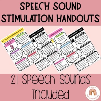 Preview of Speech Sound Stimulation handouts for SLPs/parents/teachers:21 consonant sounds!