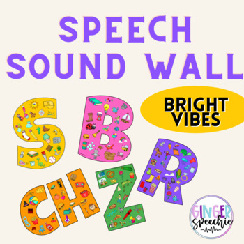 Preview of Speech Sound Wall | Bright Vibes Color Theme | Astrobright Theme