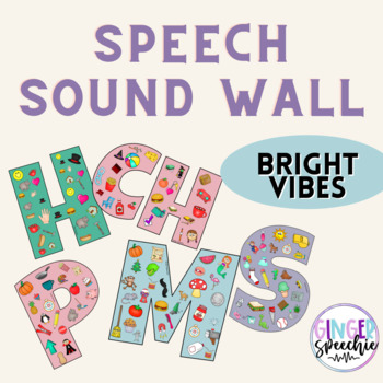 Preview of Speech Sound Wall | Cotton Candy Color Theme | Pastel Theme | Digital Download