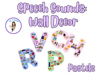 Preview of Speech Sound Wall Decor: Pastels