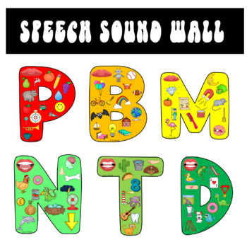 Preview of Speech Sound Wall - Speech Therapy - Rainbow Theme 