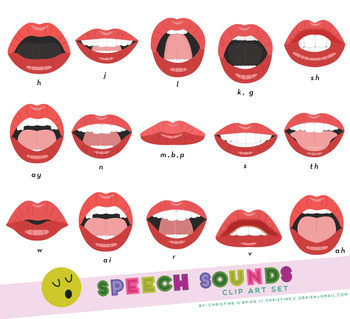 Preview of Speech Sounds Mouth Clip Art Set