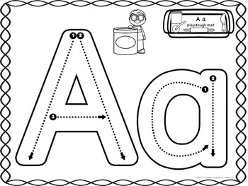 Letter Formation Play-Doh Mat: Letter A Printable