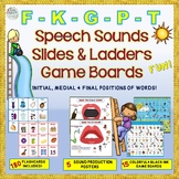 Speech Sounds Slides & Ladders Game Boards: /F/, /G/, /K/,