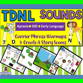 Preview of T,D,N, & L Speech Sounds Carrier Phrases & Scenes for Apraxia & SSD