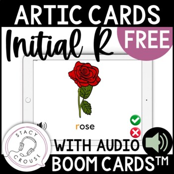 Preview of Articulation Cards for Speech Therapy BOOM CARDS™ R Initial FREEBIE