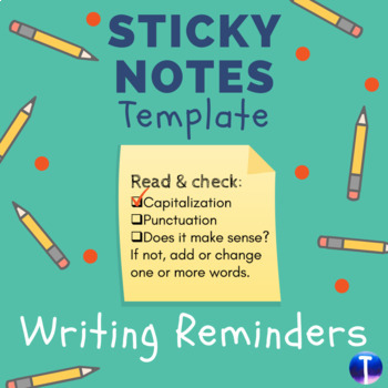 Preview of Speech Sticky Notes Template: Writing Reminders