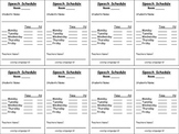 Speech: Student Schedules- Template