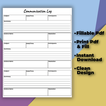 Preview of Speech Therapist, Occupational Therapist, Physical Therapists- Communication Log