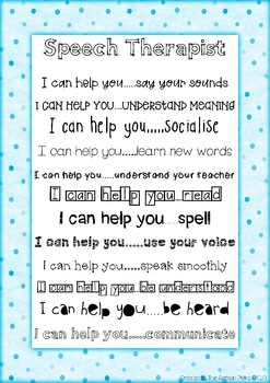 Preview of Speech Therapist Poster - UK version