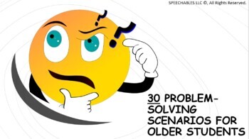 Preview of Speech Therapy - 30 Problem-Solving Scenarios for Middle School (Digital/Zoom)
