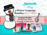 Speech Therapy 4 Winter Language Holiday Bundles Get 1 FREE