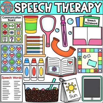 Preview of Speech Therapy Activities Clip Art • SpeakEazySLP