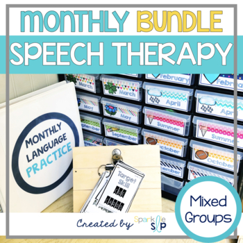 Preview of Speech Therapy Activities Toolkit Monthly BUNDLE All Year