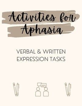 Preview of Speech Therapy - Activities for Aphasia Workbook