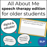 Speech Therapy All About Me for Older Students | Digital a