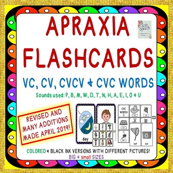 Preview of Speech Therapy: Apraxia Flashcards: CV, VC, CVCV & CVC - USEFUL & ECONOMICAL!