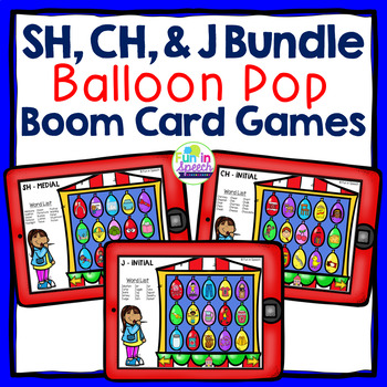 Preview of Articulation Boom Card Games for Speech Therapy BUNDLE with SH, CH, and J