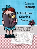 Speech Therapy Articulation Coloring Decks