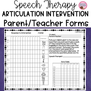 Preview of Speech Therapy Articulation Early Intervention Parent Teacher Data Collection