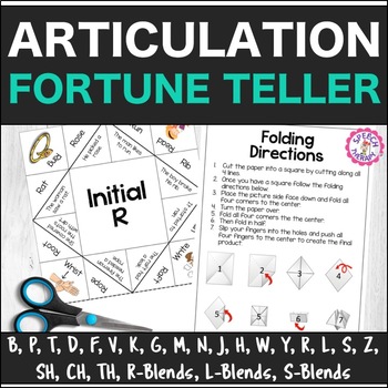 Preview of Speech Therapy Articulation Fortune Teller Origami