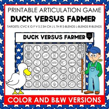 Preview of Speech Therapy Articulation Game for Election and Voting | DUCK VERSUS FARMER