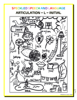 Preview of Speech Therapy Articulation - L Initial - Search and Find Coloring Page