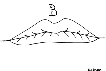 Preview of Speech Therapy Articulation MOUTH - B - Coloring Page / Visual Aid