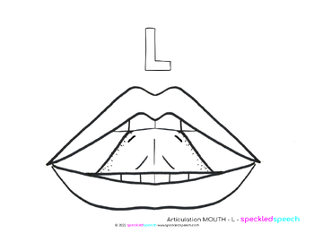 Preview of Speech Therapy Articulation MOUTH - L - Coloring Page / Visual Aid