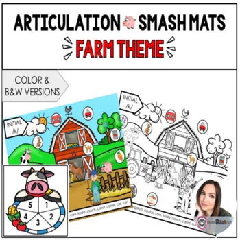 Preview of Speech Therapy Articulation Smash Mat- FARM THEME