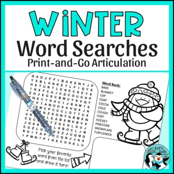 Preview of Speech Therapy Articulation Word Search and Word Scrambles