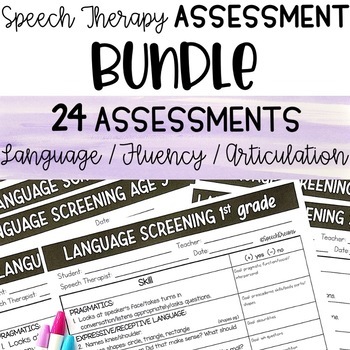 Preview of Speech Therapy Assessment BUNDLE Screening Informal Assessments Fluency
